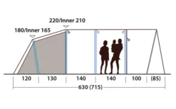 Outwell Hayward Lake 5ATC Aufblasbares Tunnelzelt 5 Personen -Outwell 789713 5206553